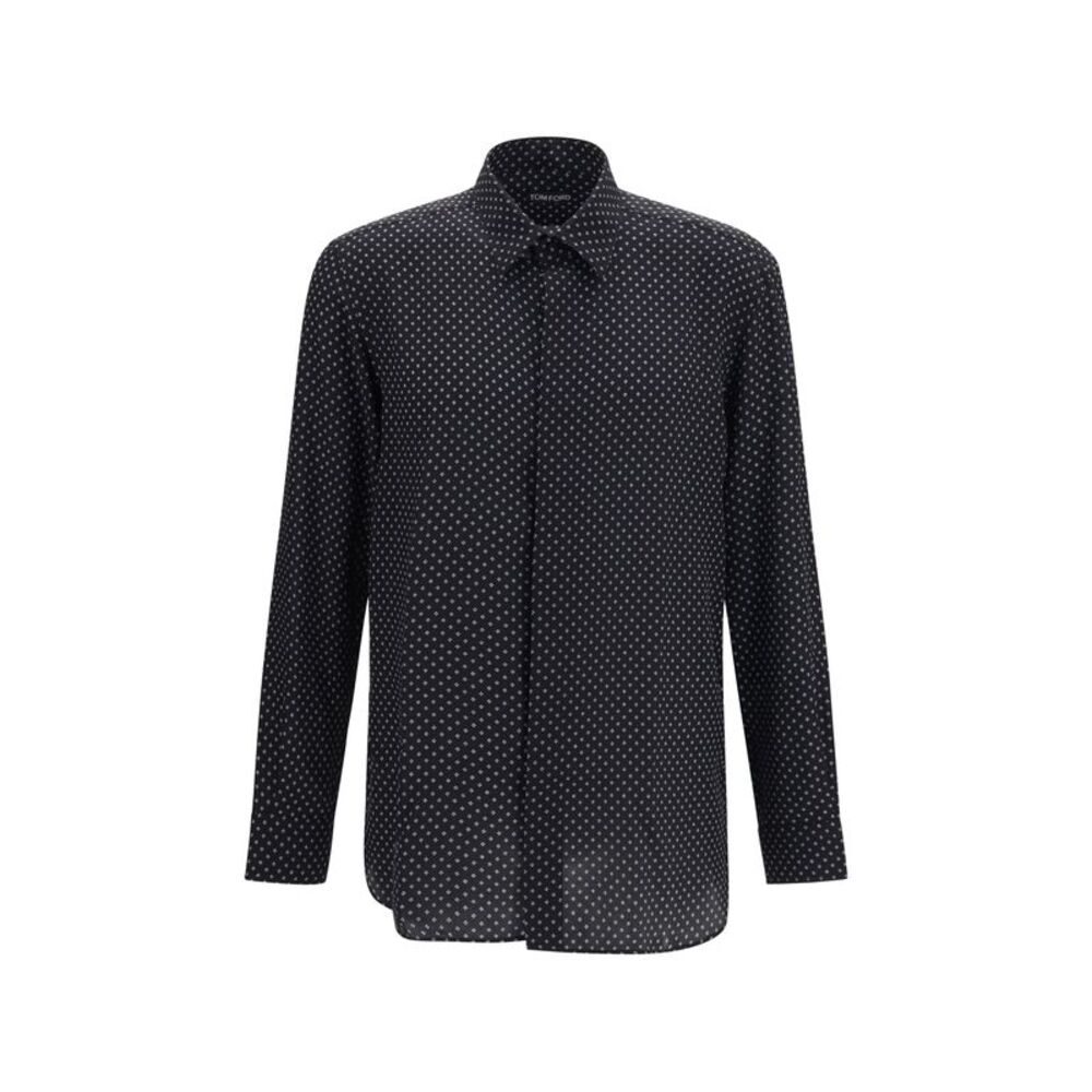 Tom Ford Men Silk Crêpe De Chine Polka-Dot Shirt